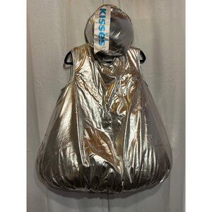 Hersheys Kisses Adult Costume Metallic Silver 100% Polyester Includes Cap Fun Pa